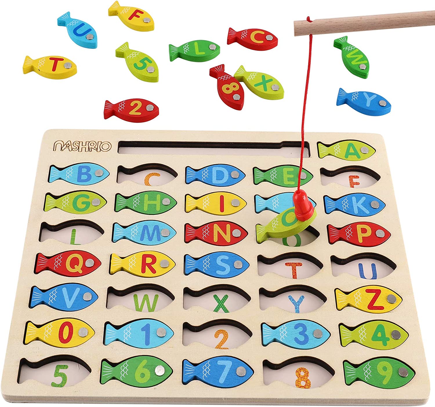 Magnetic Wooden Fishing Game Toy for Toddlers