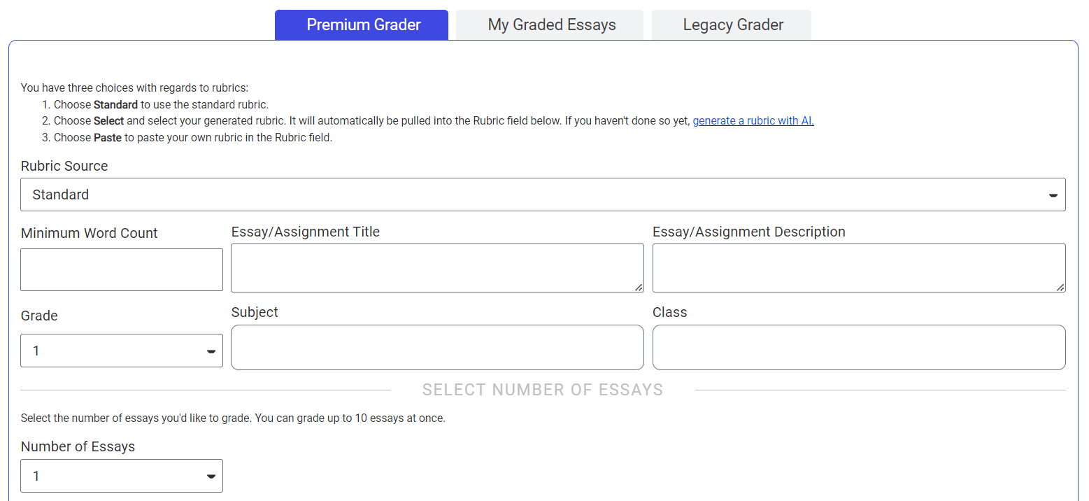 Bulk AI Essay Grader