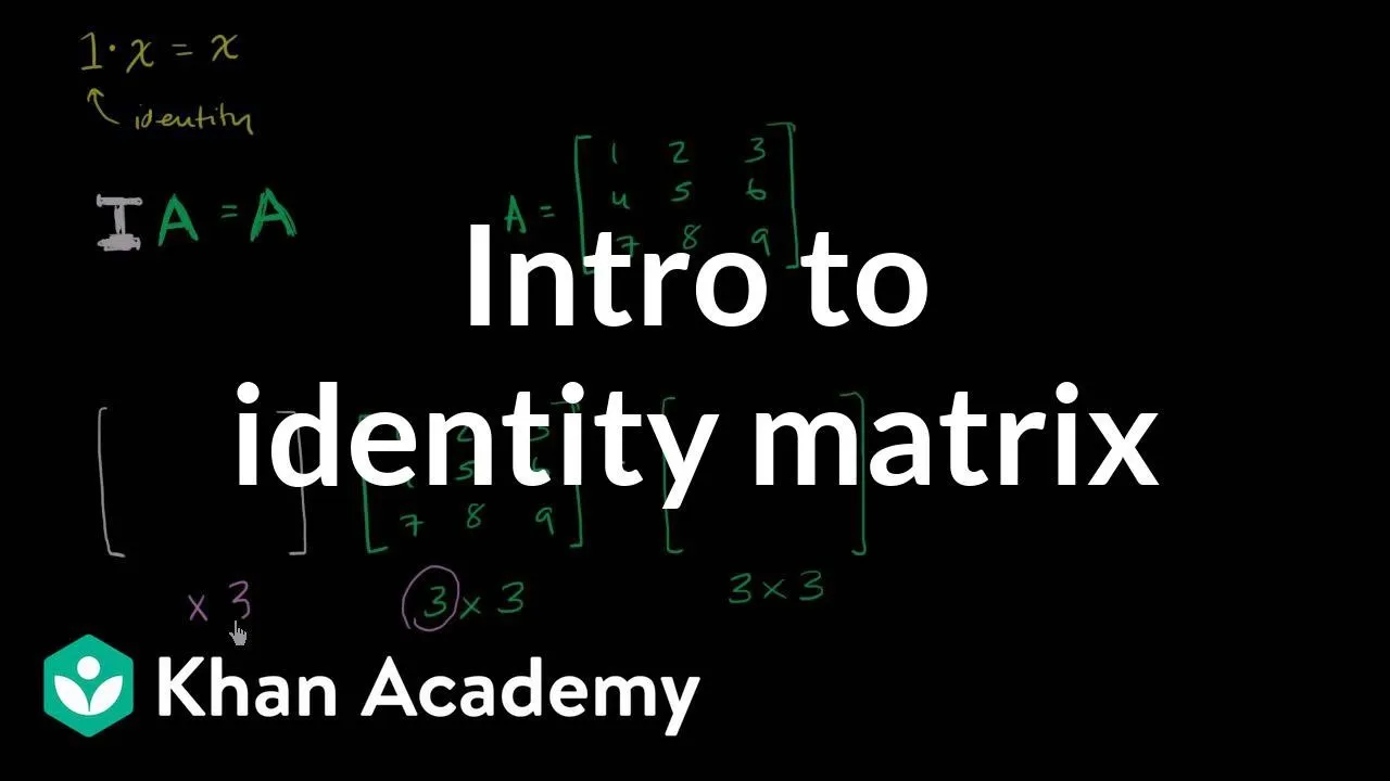 Identity matrix | Matrices | Precalculus - ClassX
