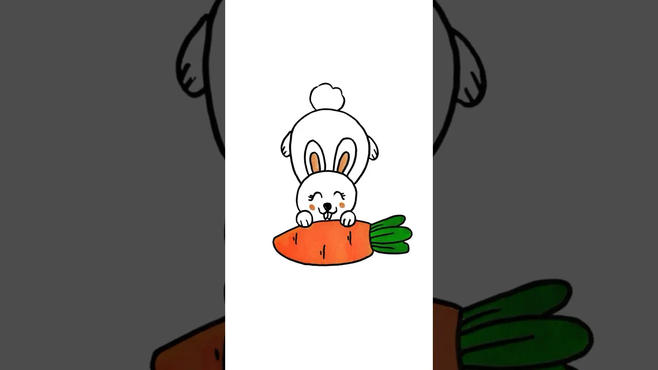 How to draw a rabbit eating a carrot - ClassX