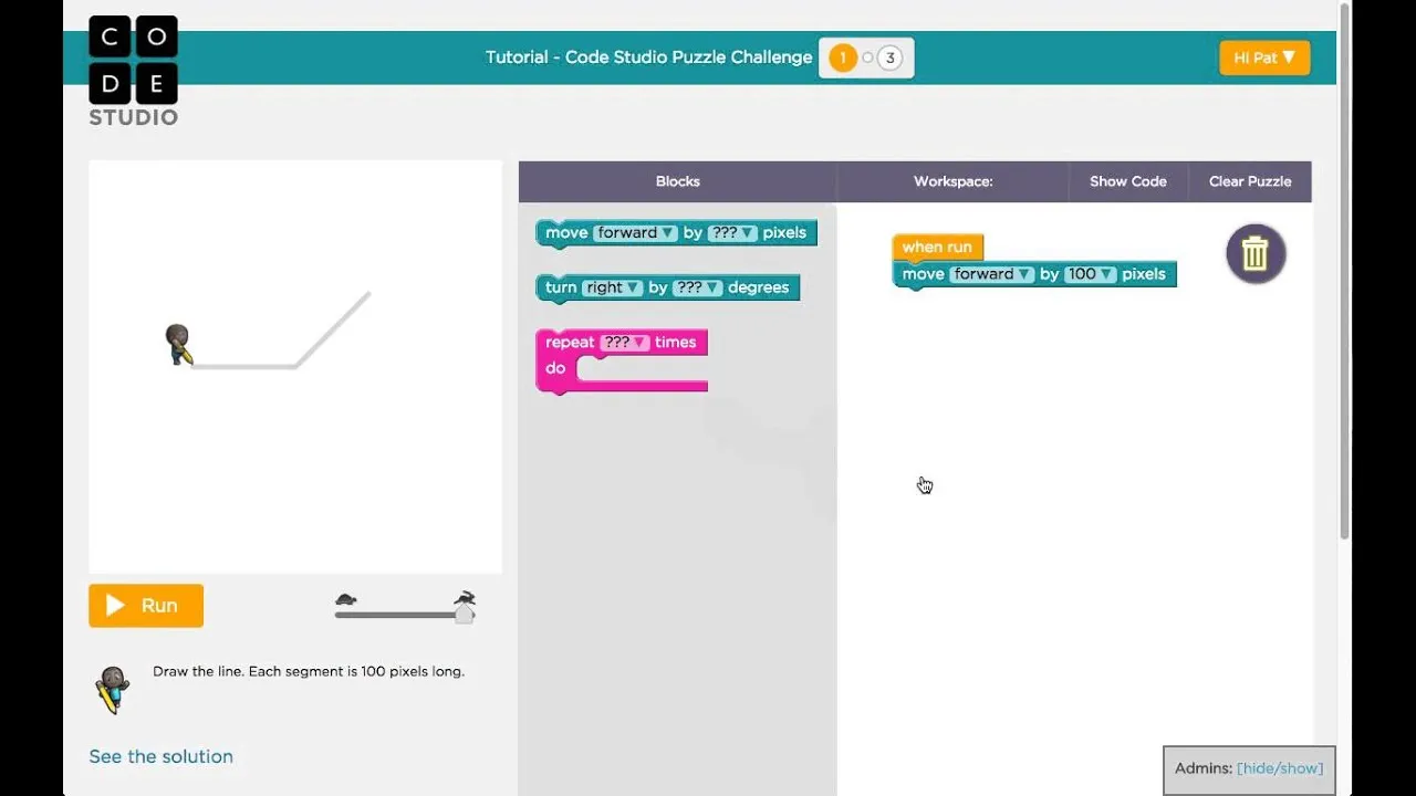 Tutorial code studio puzzle challenge classx